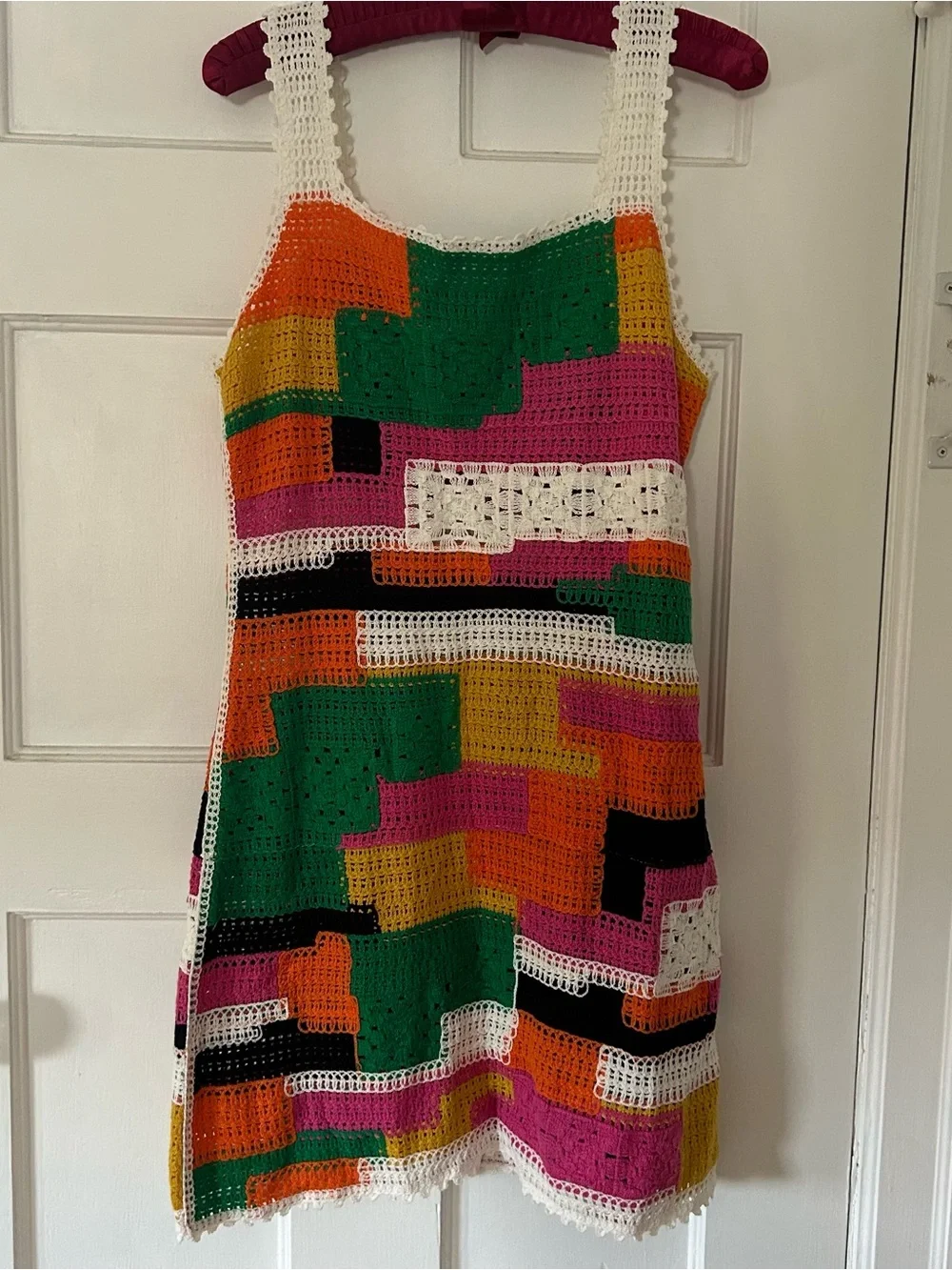 Crochet Colorblock Mini Dress - Multicolor - Picture 3 of 5